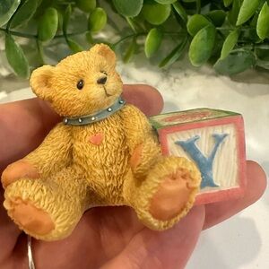 Cherished Teddies  Bear with “Y” Block ABC 1 pc. VTG 1995 NIB Collectible